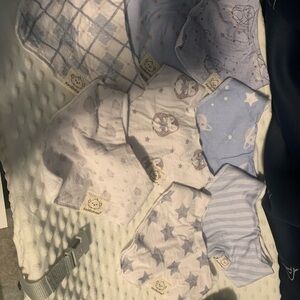 Koala Baby Blue and White Bib Set